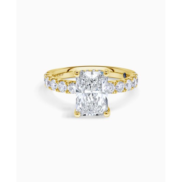 Tulip Blue 4.15 ct Radiant Lab Grown Diamond Hidden Halo Engagement Ring SVS Fine Jewelry Oceanside, NY