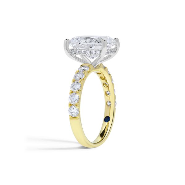 Tulip Blue 4.07 ct Elongated Cushion Lab Grown Diamond Hidden Halo Engagement Ring Image 2 SVS Fine Jewelry Oceanside, NY