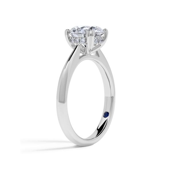 Tulip Blue 2.13 ct Round Lab Grown Diamond Hidden Halo Engagement Ring Image 2 SVS Fine Jewelry Oceanside, NY