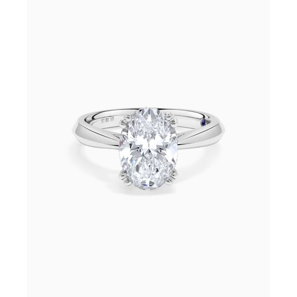 Tulip Blue 3.13 ct Oval Lab Grown Diamond Hidden Halo Engagement Ring SVS Fine Jewelry Oceanside, NY