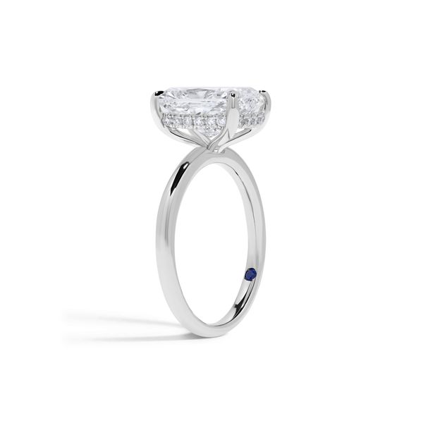 Tulip Blue 3.08 ct Elongated Cushion Lab Grown Diamond Hidden Halo Engagement Ring Image 2 SVS Fine Jewelry Oceanside, NY