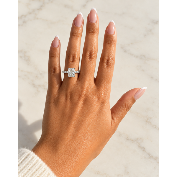 Tulip Blue 2.08 ct Elongated Cushion Lab Grown Diamond Hidden Halo Engagement Ring Image 3 SVS Fine Jewelry Oceanside, NY