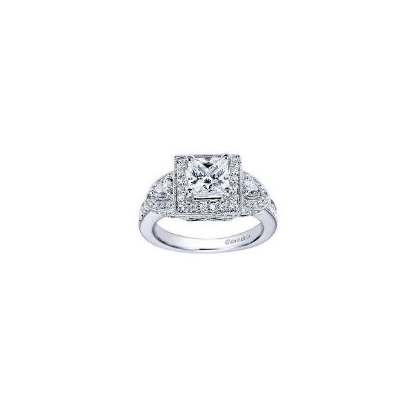 Gabriel & Co. Victorian 14K White Gold Engagement Ring Image 4 SVS Fine Jewelry Oceanside, NY