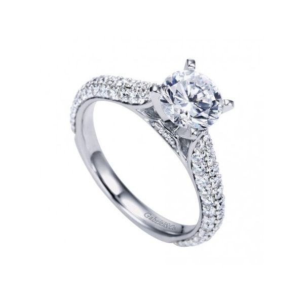 Gabriel & Co. Tatiana 14K White Gold Engagement Ring Image 2 SVS Fine Jewelry Oceanside, NY