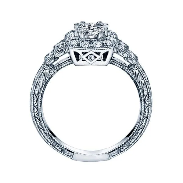 True Romance 14K White Gold Etched Engagement Ring Image 2 SVS Fine Jewelry Oceanside, NY