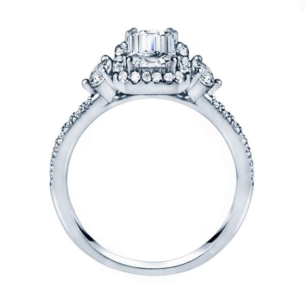 True Romance 14K White Gold Halo Engagement Ring Image 2 SVS Fine Jewelry Oceanside, NY