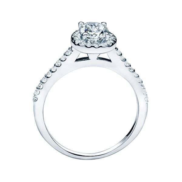 True Romance 14K White Gold Oval Halo Engagement Ring Image 2 SVS Fine Jewelry Oceanside, NY