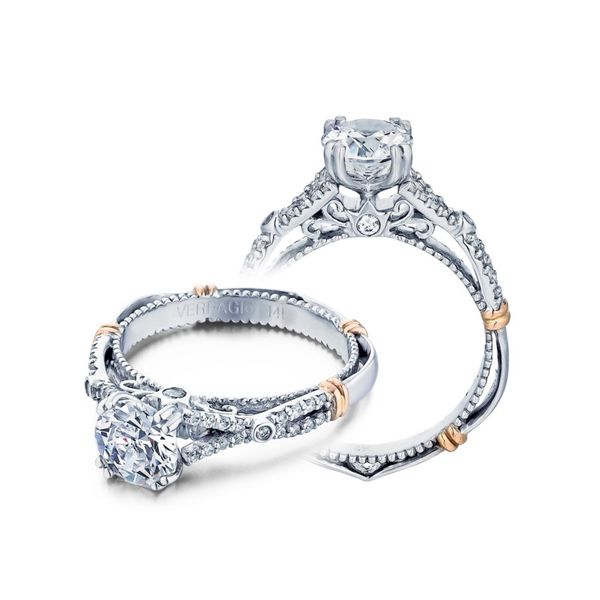 Verragio Parisian Collection White & Rose Gold Engagement Ring SVS Fine Jewelry Oceanside, NY