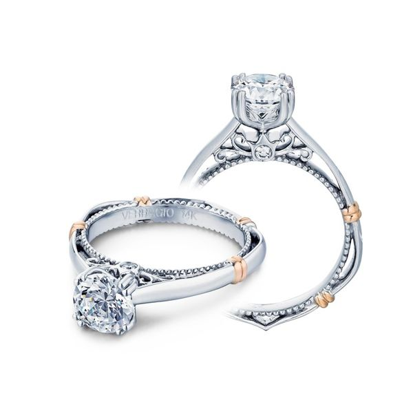 Verragio Parisian Collection White & Rose Gold Engagement Ring SVS Fine Jewelry Oceanside, NY