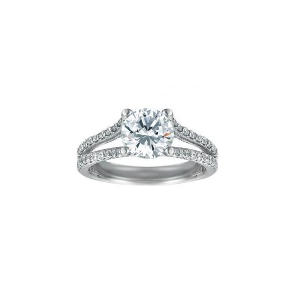 True Romance 14K White Gold Split Shank Engagement Ring SVS Fine Jewelry Oceanside, NY