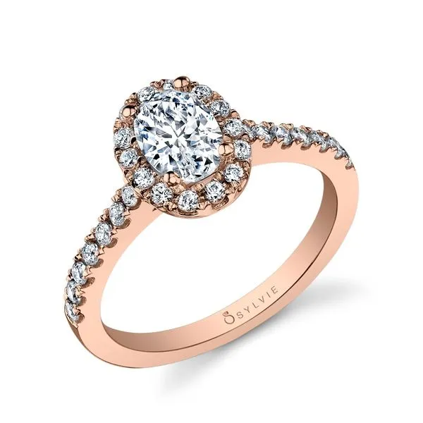 Sylvie Collection Chantelle Oval Halo Diamond Engagement Ring SVS Fine Jewelry Oceanside, NY