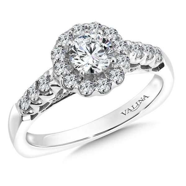 Valina 14K White Gold Halo Engagement Ring SVS Fine Jewelry Oceanside, NY