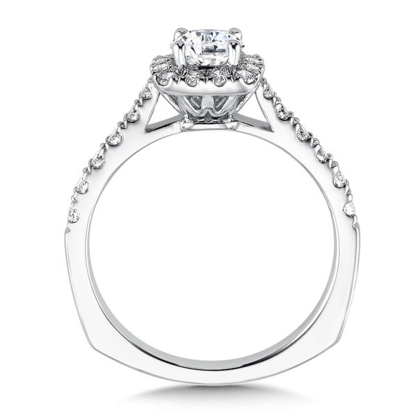 Valina 14K White Gold Cushion Halo Engagement Ring Image 2 SVS Fine Jewelry Oceanside, NY