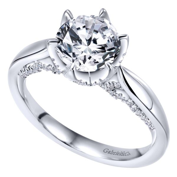 Gabriel & Co. Hortensia 18K white gold Engagement Ring Image 2 SVS Fine Jewelry Oceanside, NY