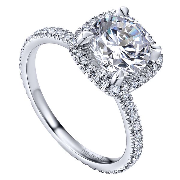 Gabriel & Co. Daffodil Halo Engagement Ring Image 2 SVS Fine Jewelry Oceanside, NY