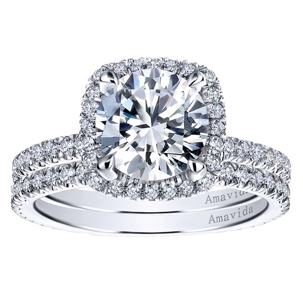 Gabriel & Co. Daffodil Halo Engagement Ring Image 3 SVS Fine Jewelry Oceanside, NY