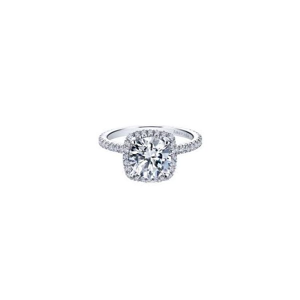 Gabriel & Co. Daffodil Halo Engagement Ring Image 4 SVS Fine Jewelry Oceanside, NY