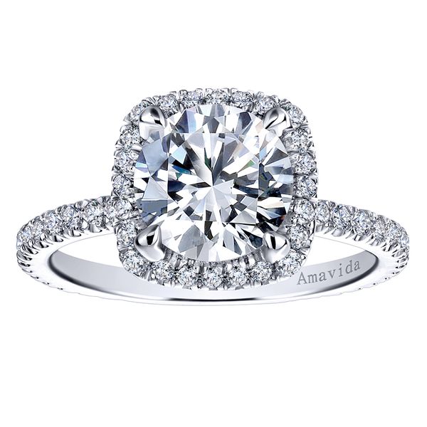 Gabriel & Co. Daffodil Halo Engagement Ring SVS Fine Jewelry Oceanside, NY