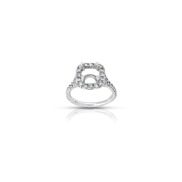 Cushion Halo Engagement Ring Mounting SVS Fine Jewelry Oceanside, NY