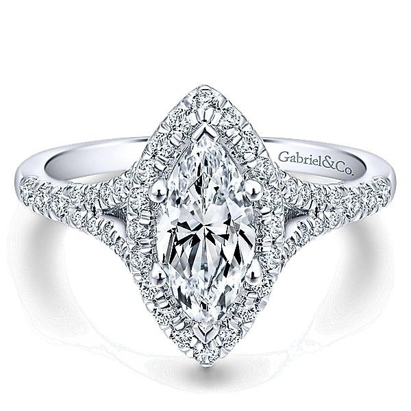 Gabriel & Co. Verbena 14K White Gold Engagement Ring SVS Fine Jewelry Oceanside, NY