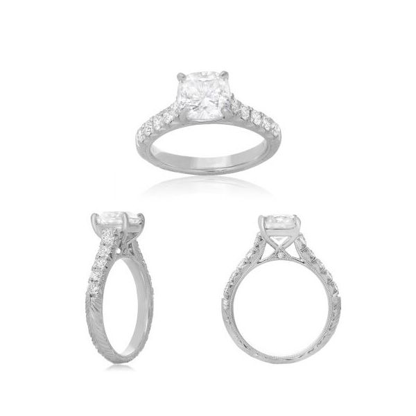 Platinum Vintage Style Diamond Engagement Ring SVS Fine Jewelry Oceanside, NY