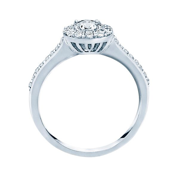 True Romance 14K White Gold Round Halo Engagement Ring Image 2 SVS Fine Jewelry Oceanside, NY