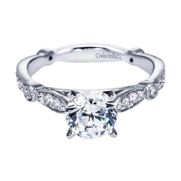 Gabriel & Co. Mabel 14k White Gold Engagement Ring SVS Fine Jewelry Oceanside, NY