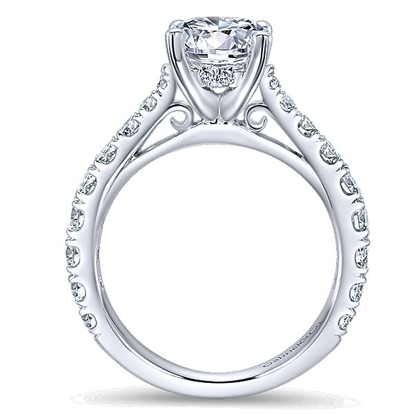 Gabriel & Co. Diamond Engagement Ring. From the Contemporary Collection in 14K white gold. Features 0.81cttw diamonds. Size 6.5 Image 2 SVS Fine Jewelry Oceanside, NY