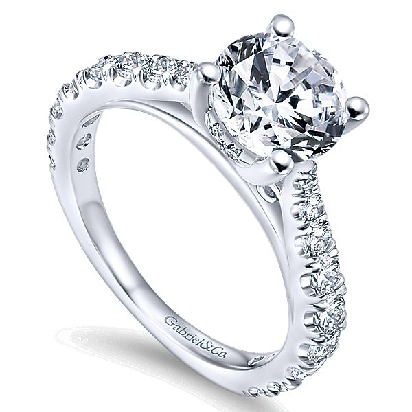 Gabriel & Co. Diamond Engagement Ring. From the Contemporary Collection in 14K white gold. Features 0.81cttw diamonds. Size 6.5 Image 3 SVS Fine Jewelry Oceanside, NY