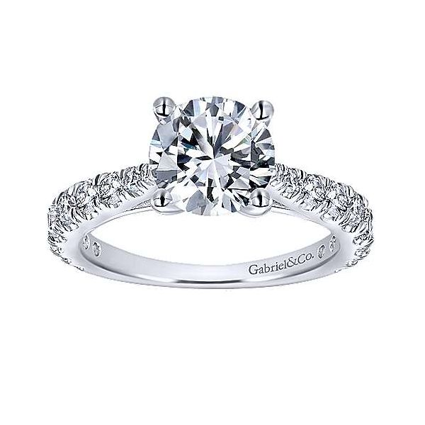 Gabriel & Co. Diamond Engagement Ring. From the Contemporary Collection in 14K white gold. Features 0.81cttw diamonds. Size 6.5 Image 4 SVS Fine Jewelry Oceanside, NY