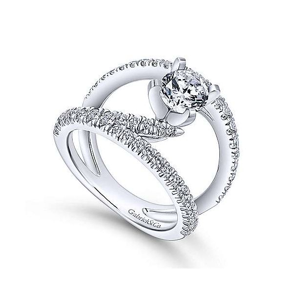 Gabriel & Co. Nova 14K White Gold Engagement Ring Image 3 SVS Fine Jewelry Oceanside, NY