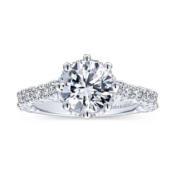 Gabriel & Co Augusta 14k White Gold Engagement Ring Image 4 SVS Fine Jewelry Oceanside, NY