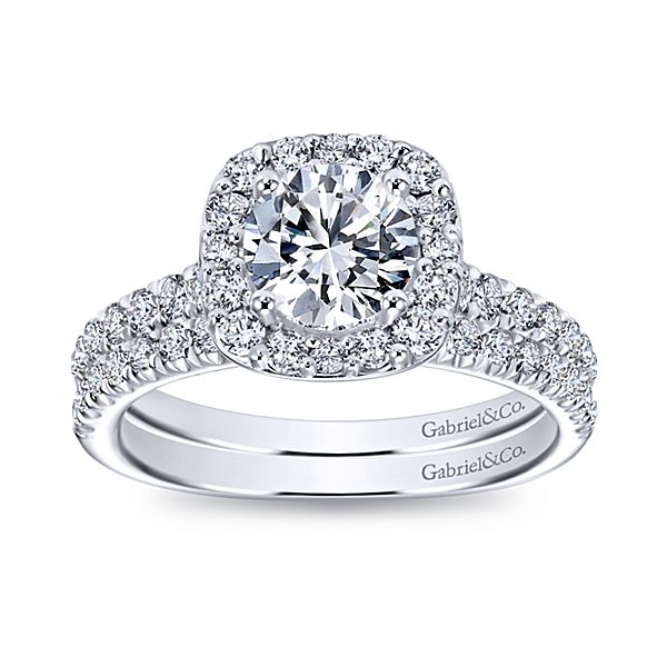 Gabriel & Co Lyla White Gold Round Engagement Ring Image 4 SVS Fine Jewelry Oceanside, NY