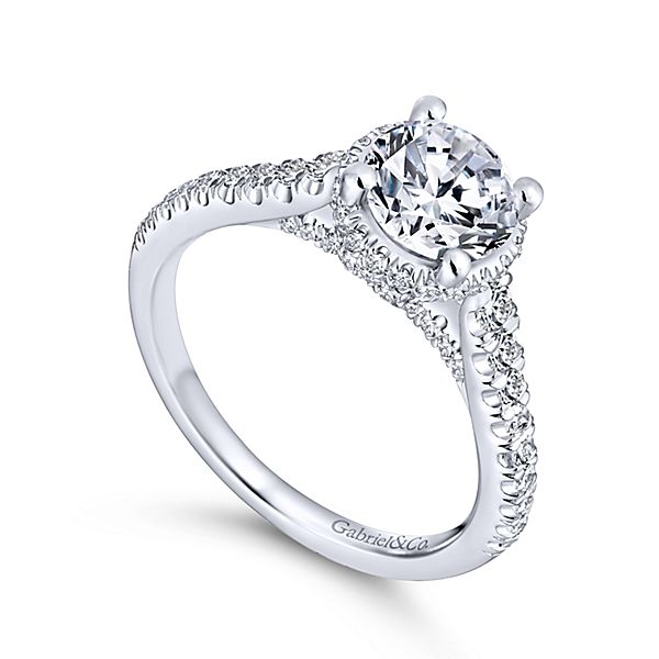 Gabriel & Co Barcelona 14k White Gold Engagement Ring Image 3 SVS Fine Jewelry Oceanside, NY