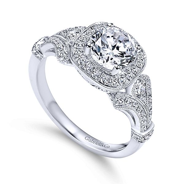 Gabriel & Co Delilah 14k White Gold Engagement Ring Image 3 SVS Fine Jewelry Oceanside, NY