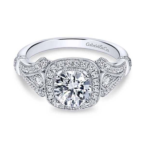 Gabriel & Co Delilah 14k White Gold Engagement Ring SVS Fine Jewelry Oceanside, NY