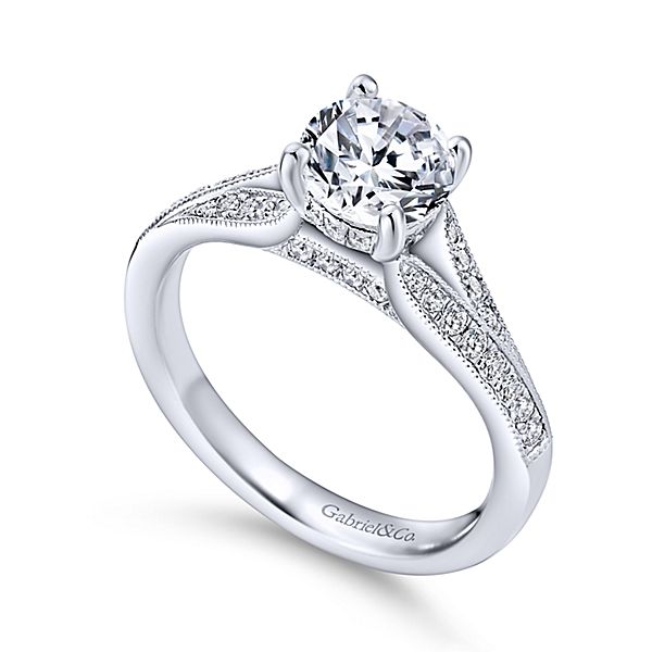 Gabriel & Co Lynley 14k White Gold Engagement Ring Image 3 SVS Fine Jewelry Oceanside, NY