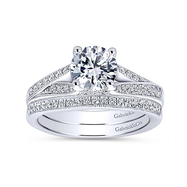 Gabriel & Co Lynley 14k White Gold Engagement Ring Image 4 SVS Fine Jewelry Oceanside, NY
