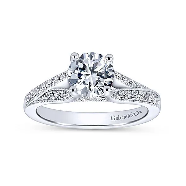 Gabriel & Co Lynley 14k White Gold Engagement Ring Image 5 SVS Fine Jewelry Oceanside, NY