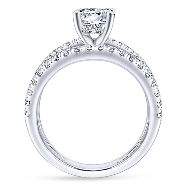 Gabriel & Co Titania 14k White Gold Round Split Shank Engagement Ring 0.82Cttw Size 6.5 For a 1.00Ct 6.5mm Round Center Image 2 SVS Fine Jewelry Oceanside, NY