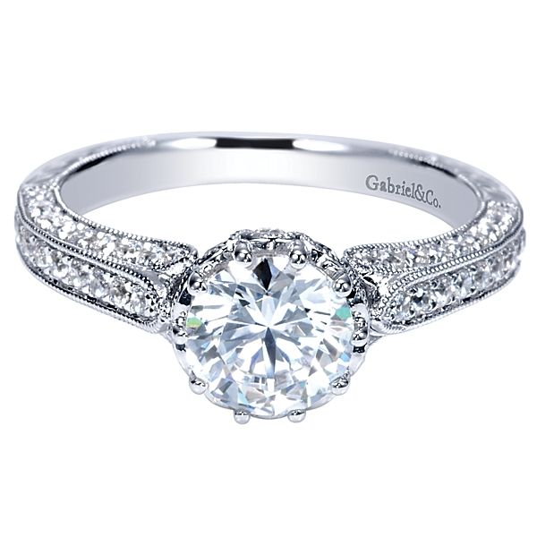 Gabriel & Co Dinah Victorian Engagement Ring SVS Fine Jewelry Oceanside, NY