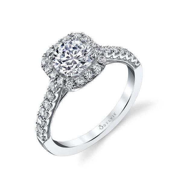 Sylvie Collection Diandra White Gold Engagement Ring SVS Fine Jewelry Oceanside, NY