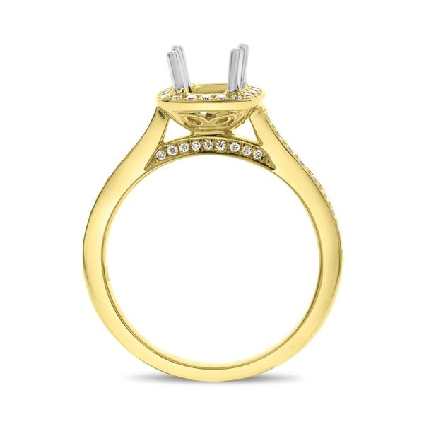 Yellow Gold Cushion Halo Classic Diamond Engagement Ring Image 2 SVS Fine Jewelry Oceanside, NY