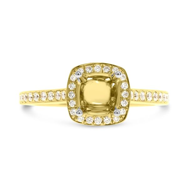 Yellow Gold Cushion Halo Classic Diamond Engagement Ring SVS Fine Jewelry Oceanside, NY