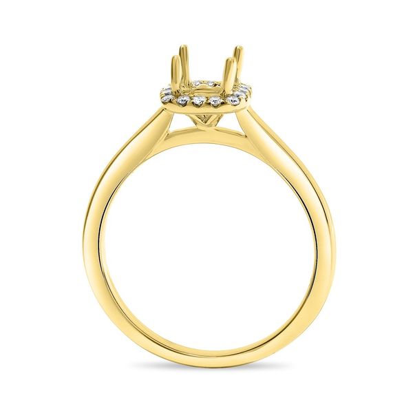 Yellow Gold Cushion Halo Diamond Engagement Ring Image 2 SVS Fine Jewelry Oceanside, NY
