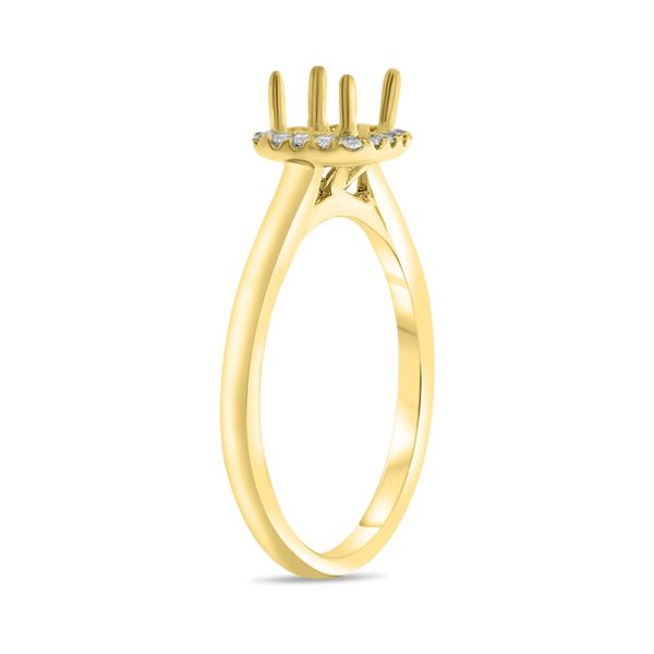 Yellow Gold Cushion Halo Diamond Engagement Ring Image 3 SVS Fine Jewelry Oceanside, NY