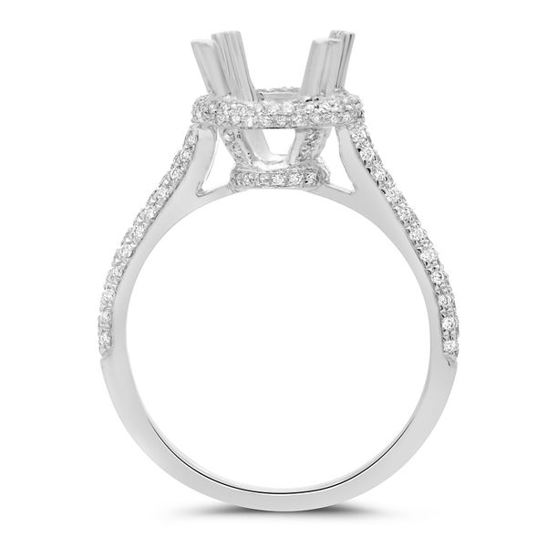 White Gold Round Halo Diamond Engagement Ring Image 2 SVS Fine Jewelry Oceanside, NY