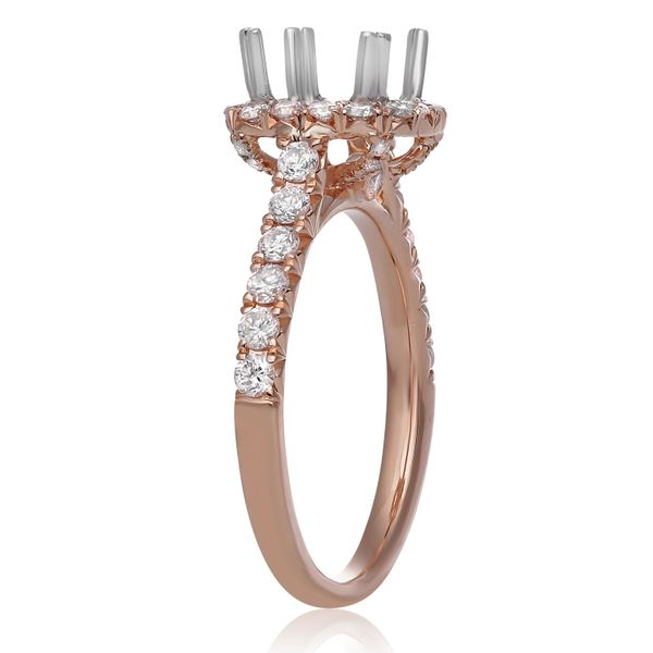 Rose Gold Cushion Halo Classic Diamond Engagement Ring Image 2 SVS Fine Jewelry Oceanside, NY