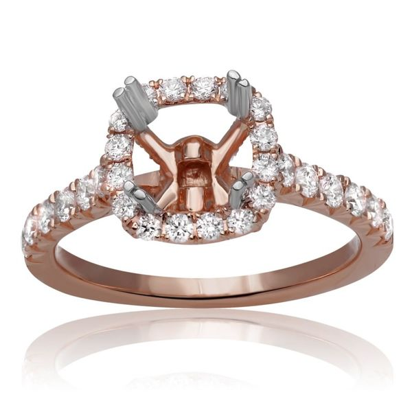 Rose Gold Cushion Halo Classic Diamond Engagement Ring SVS Fine Jewelry Oceanside, NY