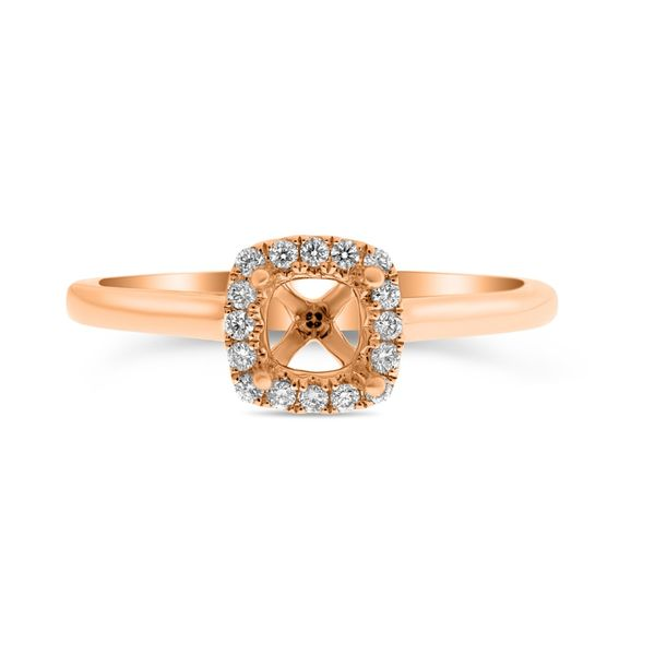 Rose Gold Cushion Halo Diamond Engagement Ring SVS Fine Jewelry Oceanside, NY